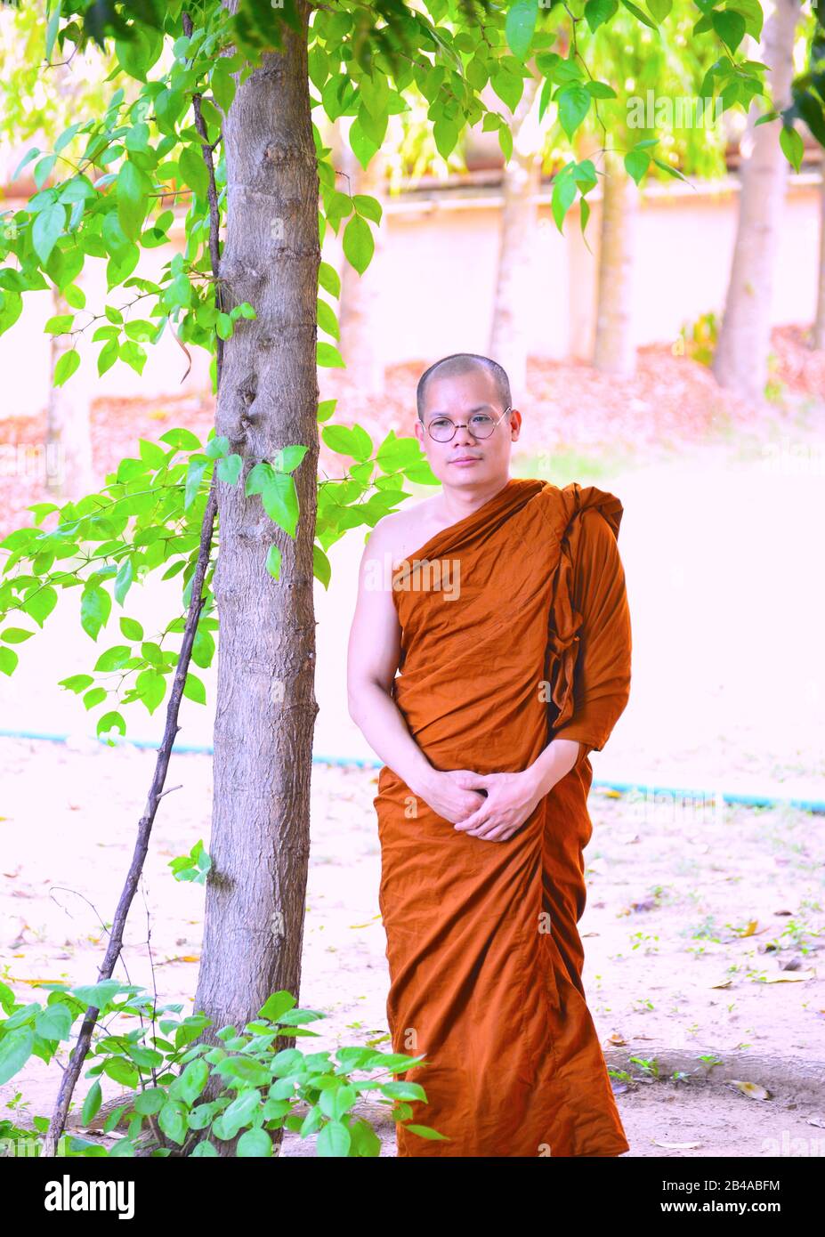 Buddhistischer Mönch Stockfoto