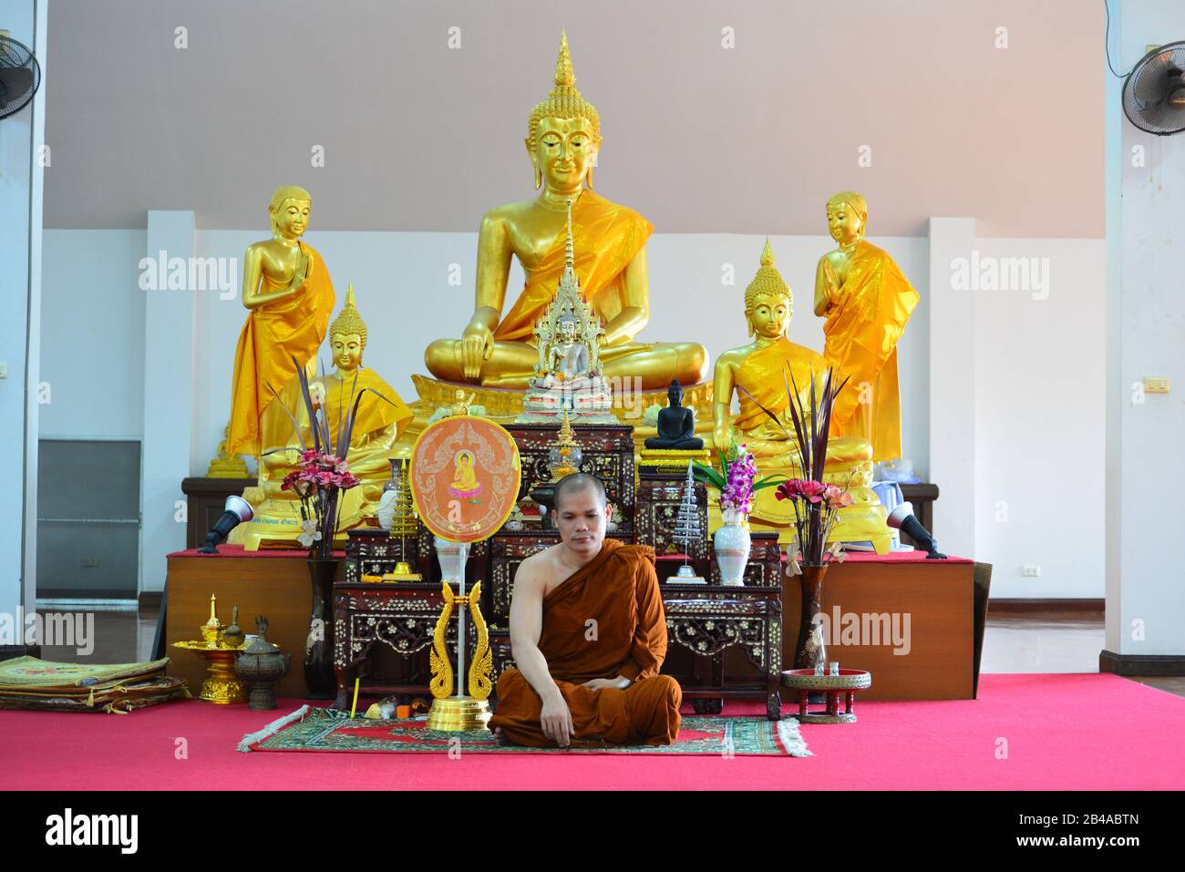 Buddhistischer Mönch Stockfoto
