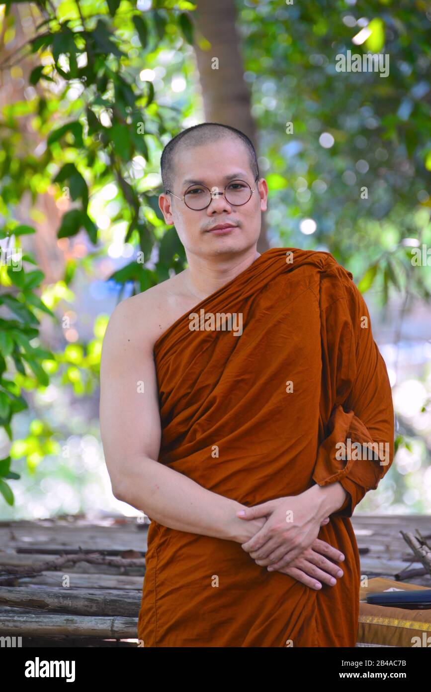 Buddhistischer Mönch Stockfoto