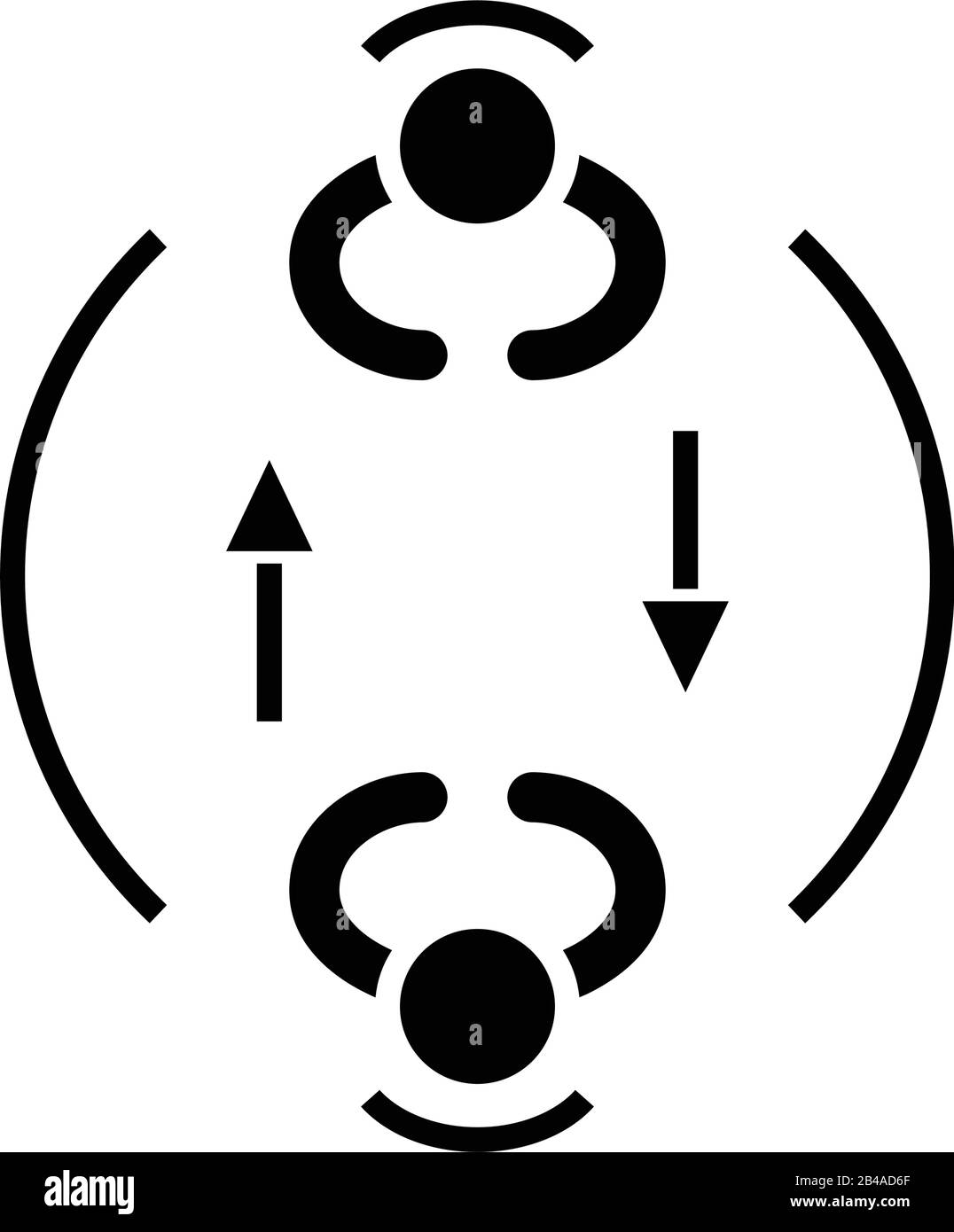 Schwarzes Symbol für "Sharing expirence", Konzeptabbildung, Symbol für "Vector flat", Glyph-Zeichen. Stock Vektor
