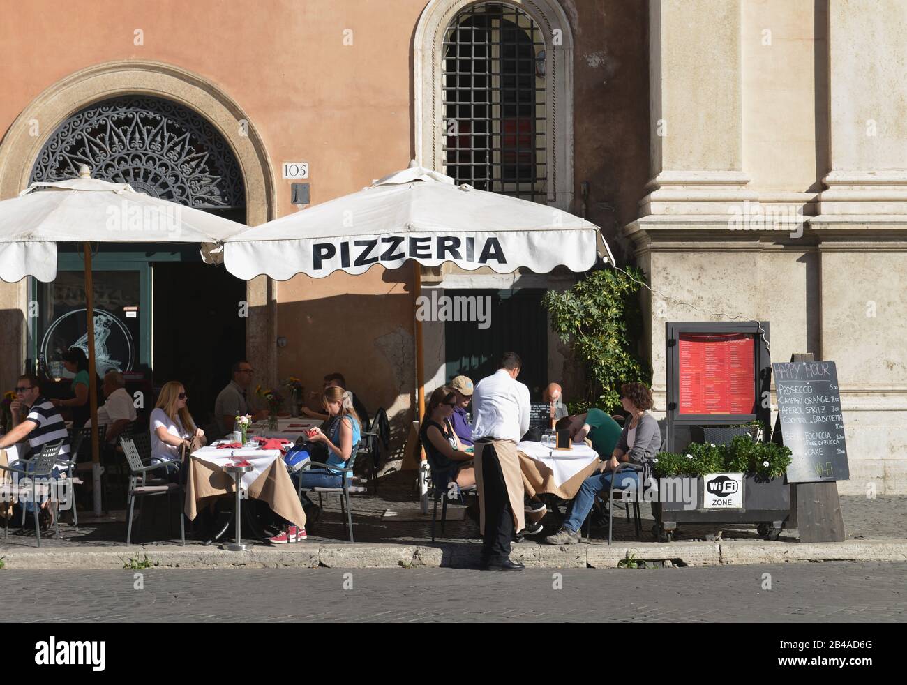 Pizzeria, Piazza Navona, Rom, Italien Stockfoto