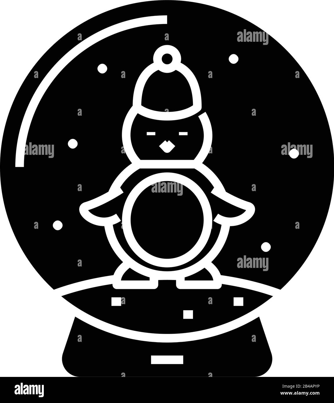 Schwarzes Symbol für Snowglass-Spielzeug, Konzeptabbildung, Vektor-Flachsymbol, Glyph-Zeichen. Stock Vektor