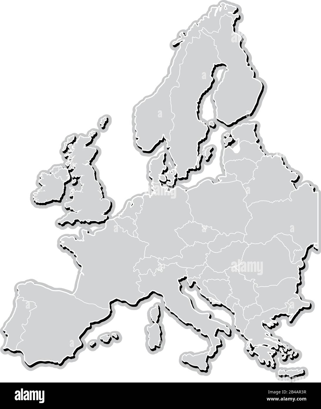 Kartenvektor Europa mit Ländergrenzen Stock Vektor