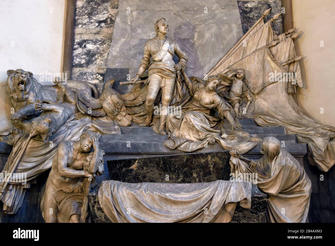 Frankreich, Bas Rhin, Strasbourg, Altstadt, die von der UNESCO zum Weltkulturerbe erklärt wurde, die Kirche Saint Thomas, das mausoleum maréchal de France Maurice de Saxe, das von Jean-Baptiste Pigalle gestaltet wurde Stockfoto