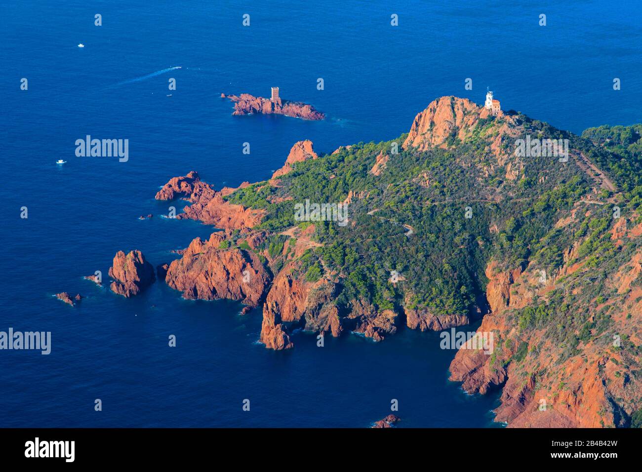 Frankreich, Var, Küste der Gemeinde Saint Raphaël, Esterel-Massiv, Golf ...