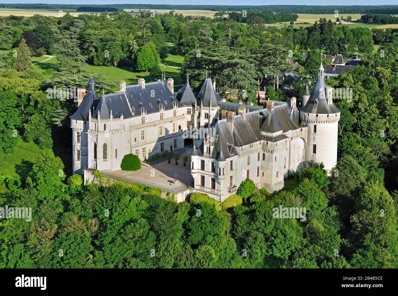 Frankreich, Loir et Cher, Weltkulturerbe der UNESCO, Chaumont-Sur-Loire, das Schloss und die Loire Loiretal Stockfoto