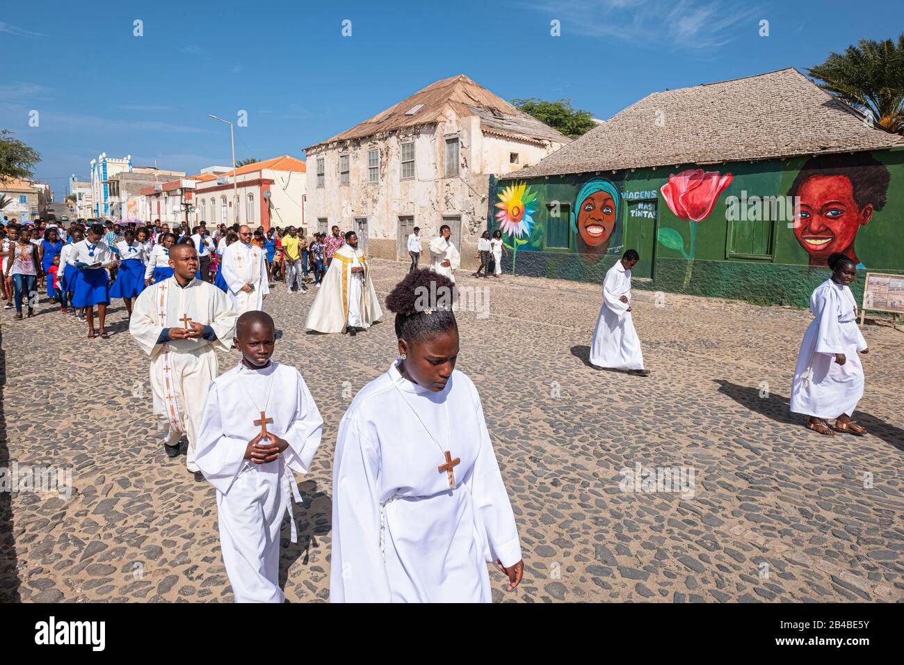 Kap Verde, Insel Boa Vista, Sal Rei, religiöse Feier Stockfotografie - Alamy