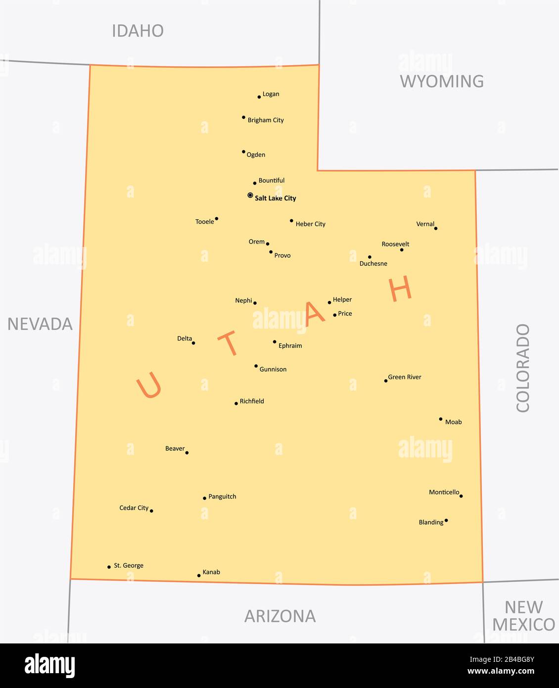 Utah State Map Stock Vektor