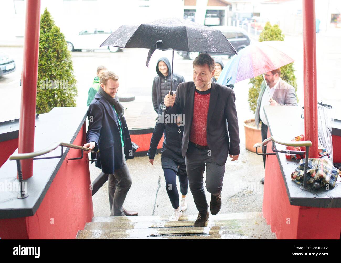 Robert Habeck in Marktoberdorf, 5. März 2020. Der Politiker Robert HABECK, Bundesvorsitzender Bündnis 90 die Gruenen spricht bei seinem Besuch im Kino Filmburg am 5. März 2020 in Marktoberdorf © Peter Schatz / Alamy Live News Stockfoto
