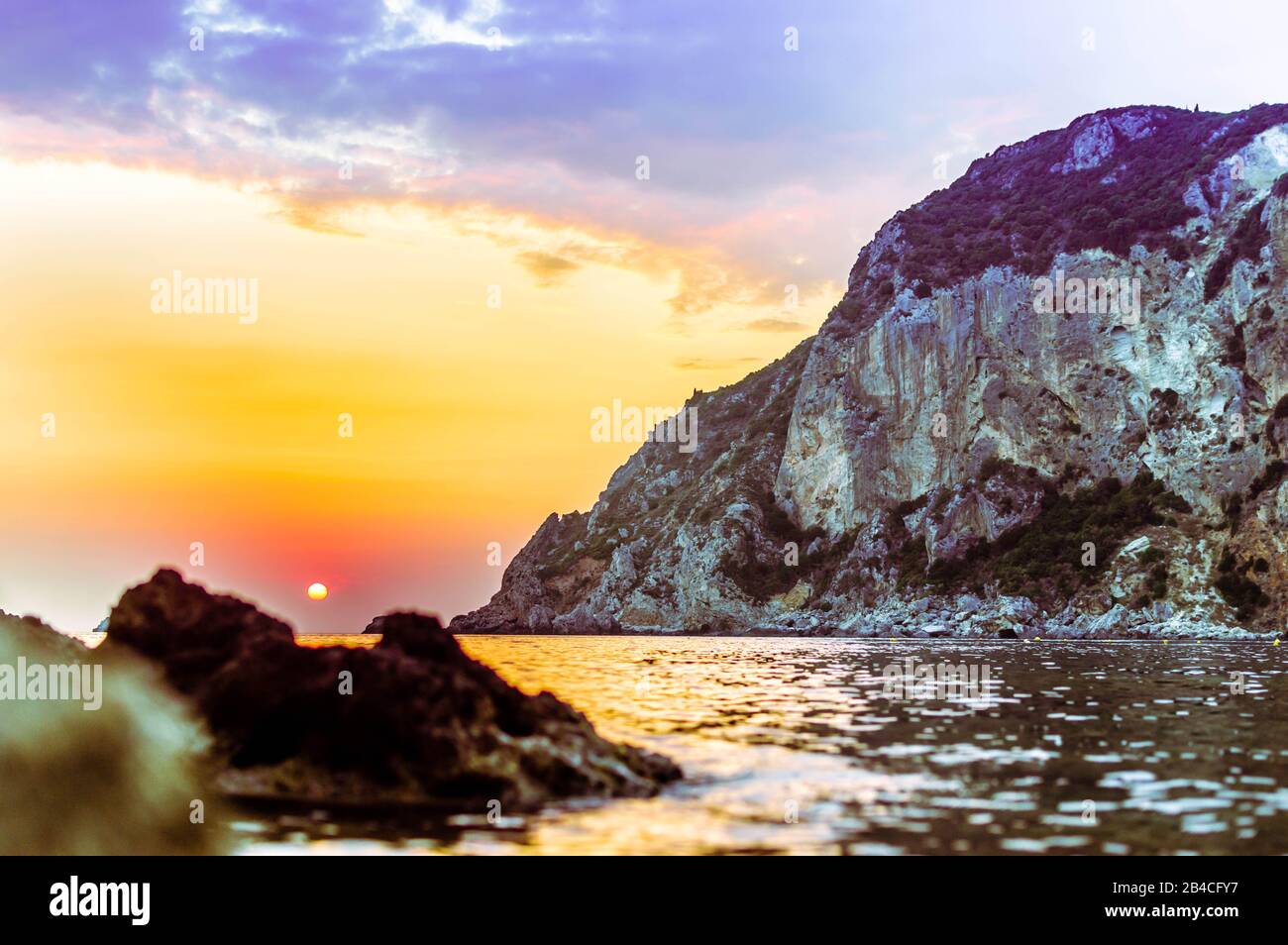 Wunderschöne Landschaften von Korfu, Griechenland Stockfoto