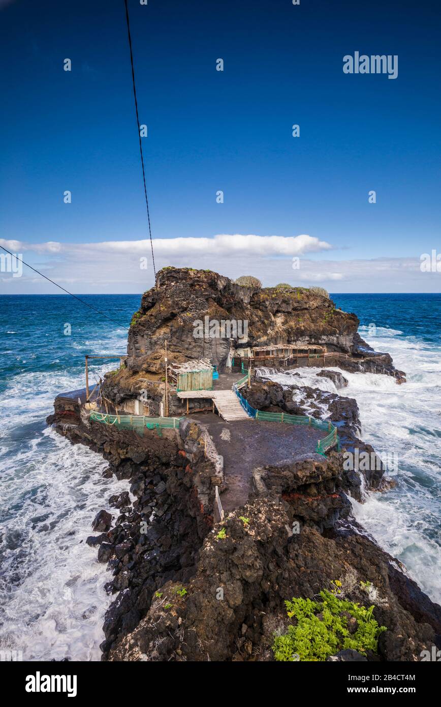 Spanien, Kanarische Inseln, La Palma, La Cuesta, Piscinas de La Fajana, natürliche Pools Stockfoto