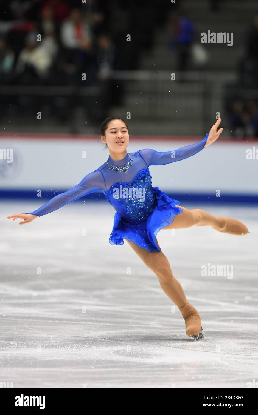 Tallinn, Estland. März 2020. Tomoe KAWABATA aus Japan, während Des Ladies Short Program bei den ISU World Junior Figure Skating Championats 2020 in der Tondiraba-Eishalle, am 06. März 2020 in Tallinn, Estland. Credit: Raniero Corbelletti/AFLO/Alamy Live News Stockfoto