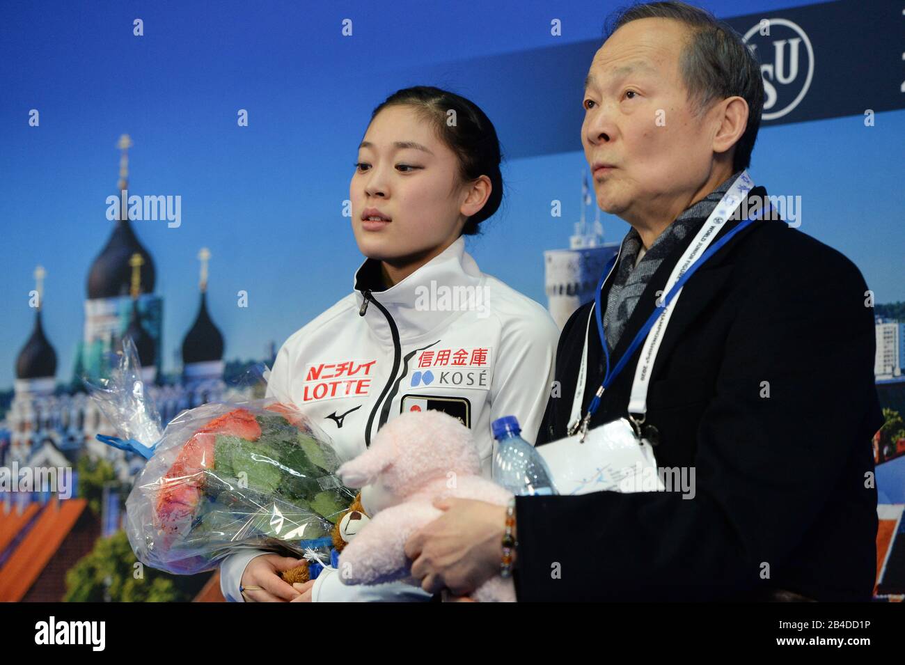 Tallinn, Estland. März 2020. Tomoe KAWABATA aus Japan, während Des Ladies Short Program bei den ISU World Junior Figure Skating Championats 2020 in der Tondiraba-Eishalle, am 06. März 2020 in Tallinn, Estland. Credit: Raniero Corbelletti/AFLO/Alamy Live News Stockfoto