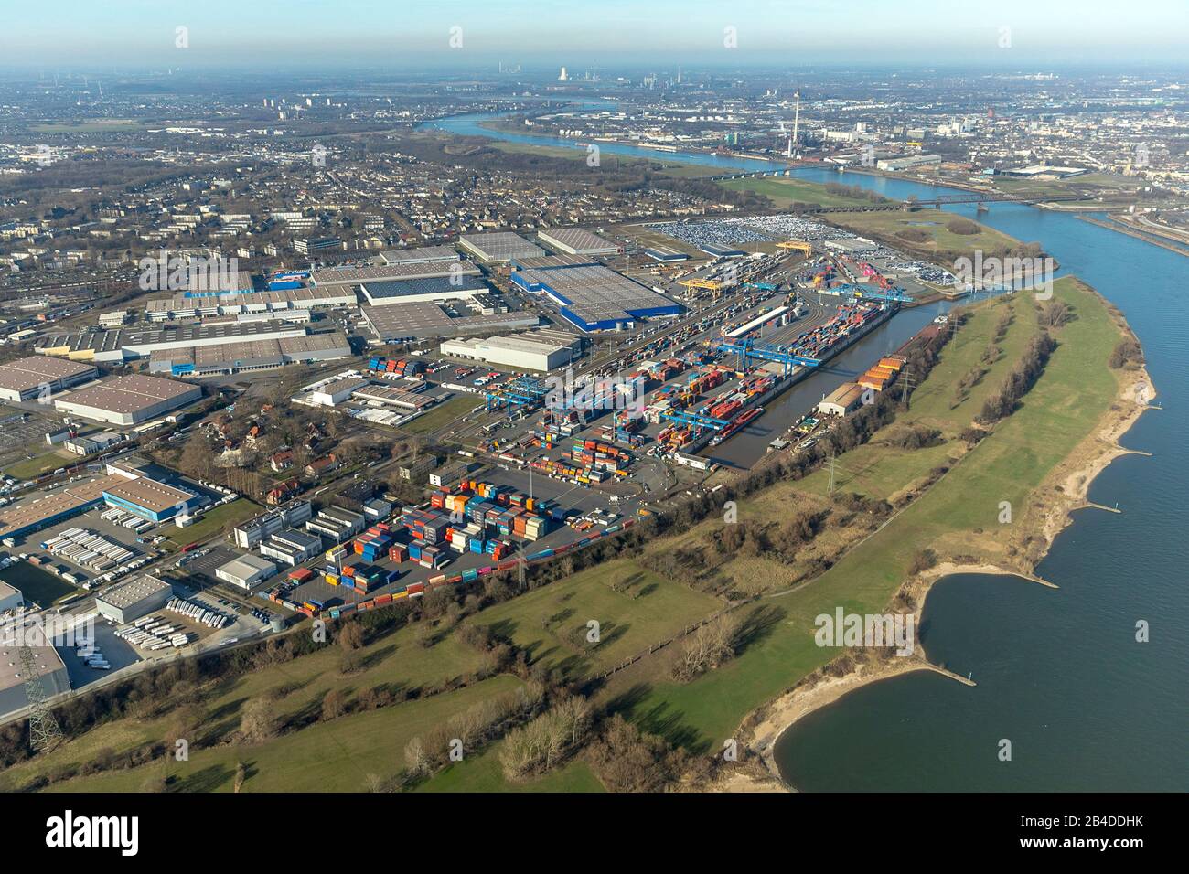 Luftbild, Logistikstandort Duisport, Logport II, Rhein-Ruhrgebiet ...