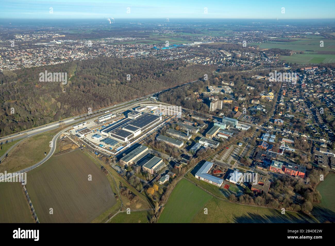 Luftbild, neue Bundesbank Bau- und Materialprüfungsanstalt, Dortmund, Nordrhein-Westfalen, Deutschland Stockfoto