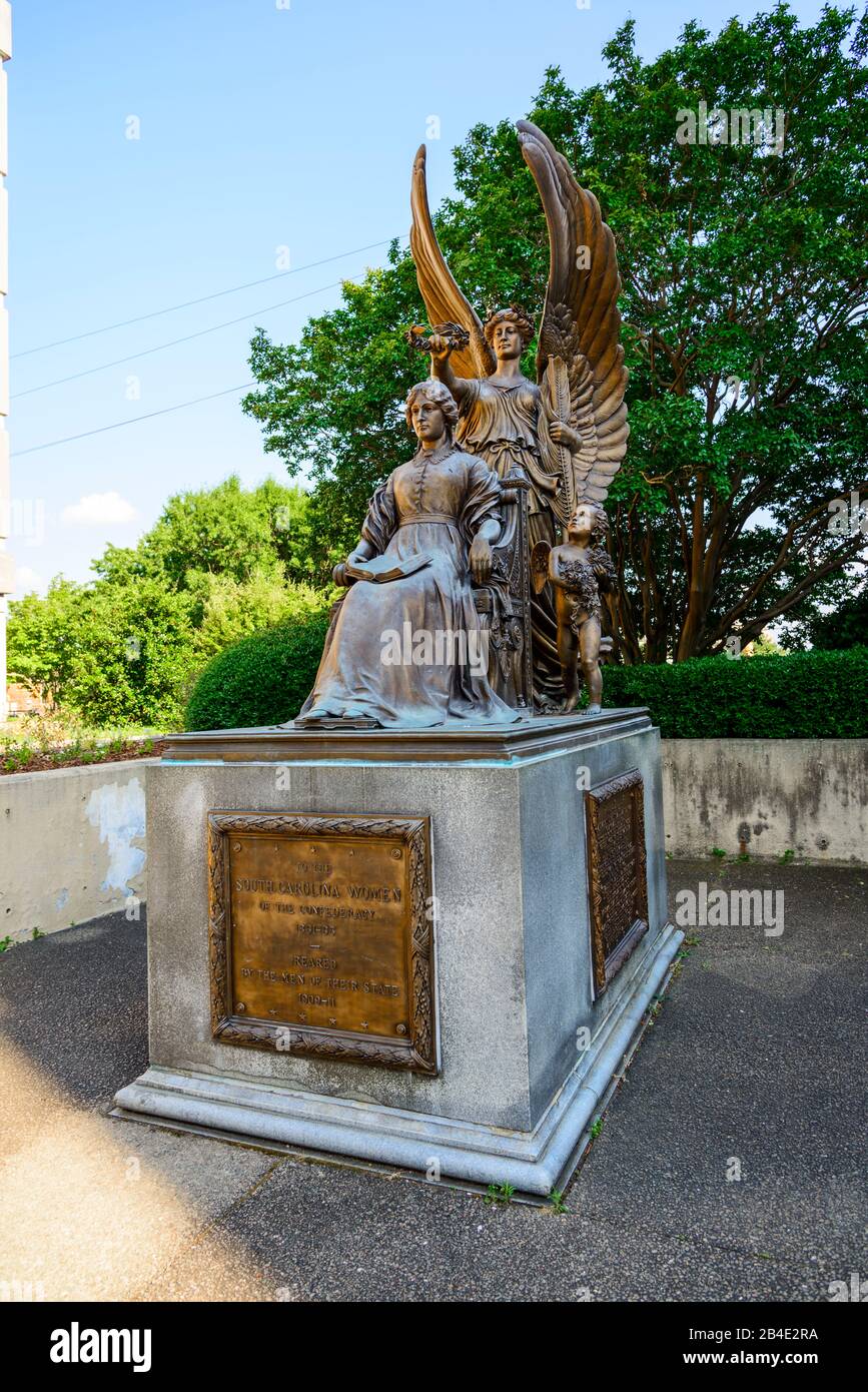 Frauen der Confederacy Memorial Statue Columbia South Carolina, Heimat des Statehouse Capital Gebäudes mit einer reichen Geschichte Stockfoto