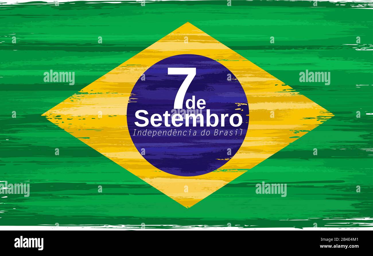 Urlaub am Unabhängigkeitstag Brasiliens feiert Karte Stock Vektor