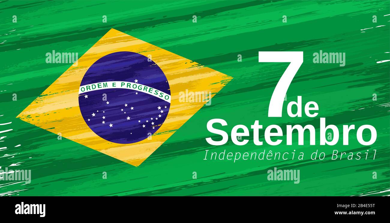 Urlaub am Unabhängigkeitstag Brasiliens feiert Karte Stock Vektor