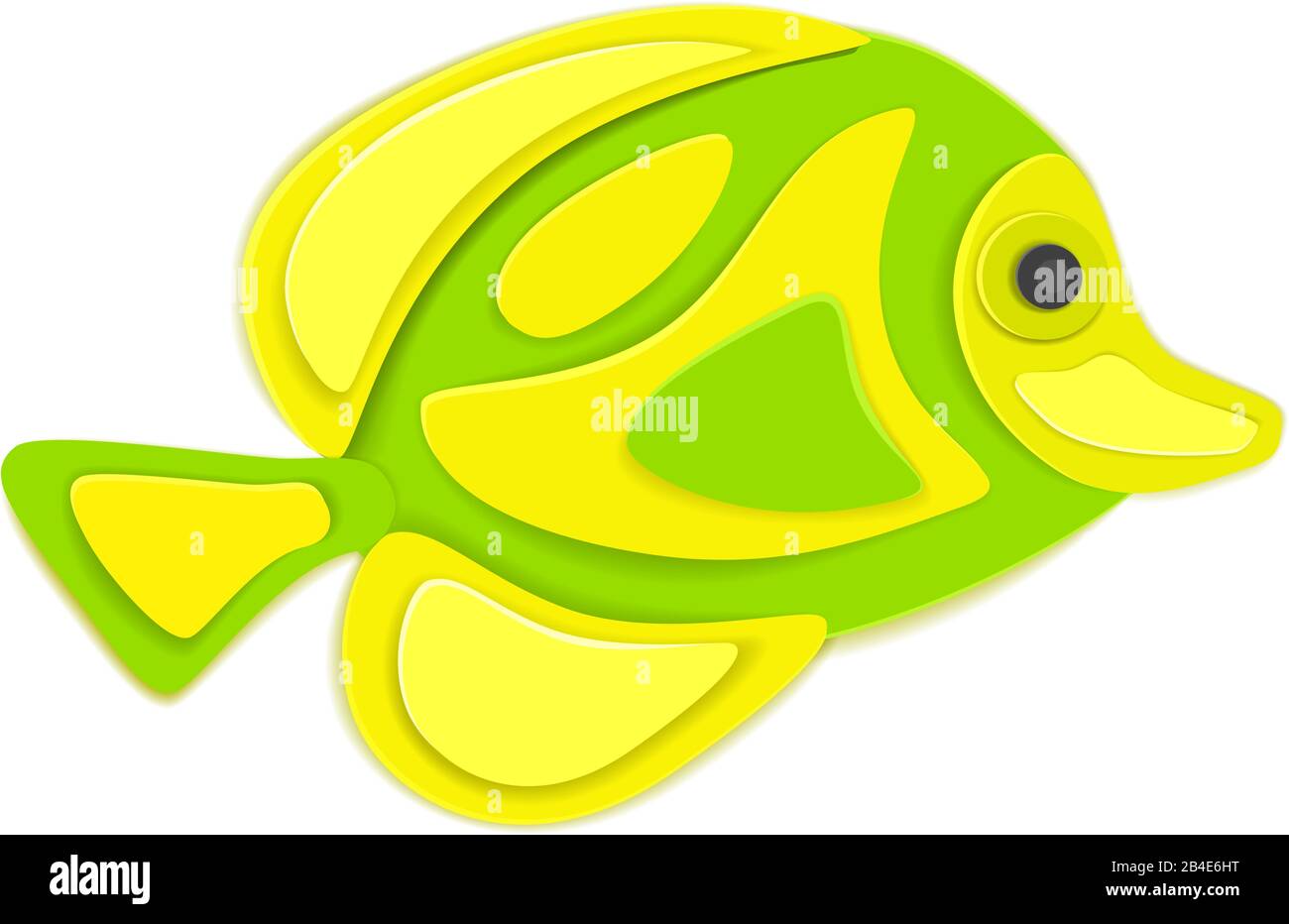 Rifffisch im Papierkunststil Stock Vektor