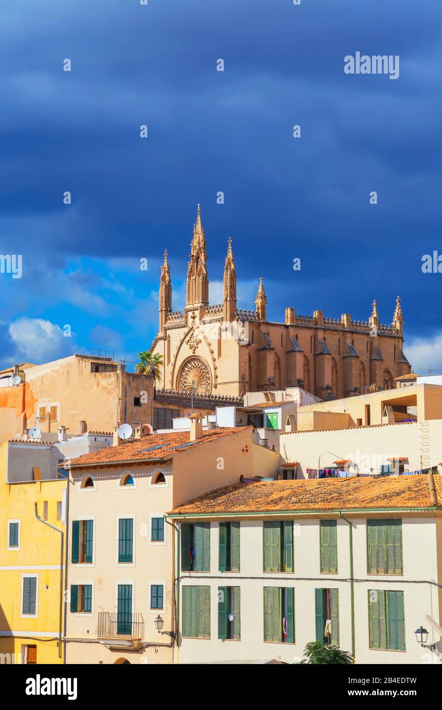 Blick auf die Altstadt, Palma de Mallorca, Mallorca, Balearen, Spanien, Europa Stockfoto