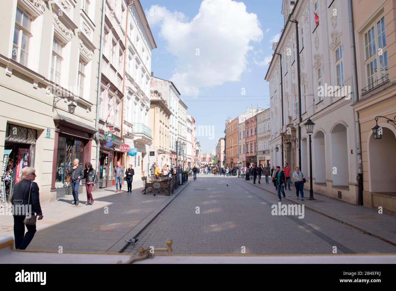 Straßenfang der Krakauer Altstadt, Polen Stockfoto
