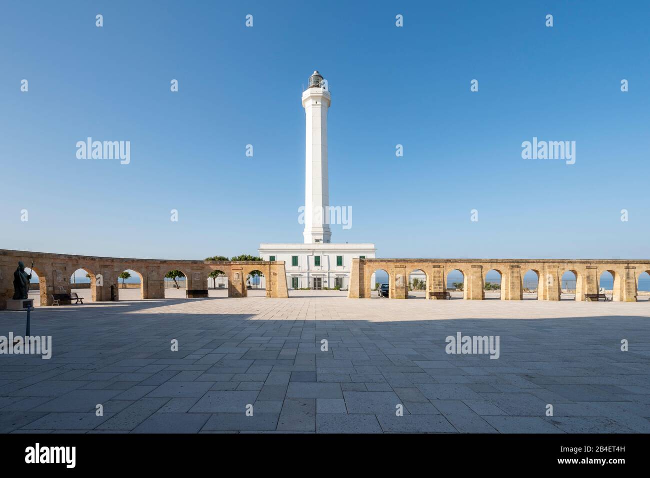 Santa Maria di Leuca, Salento, Apulien, Italien, Europa. Der Leuchtturm von Santa Maria di Leuca Stockfoto