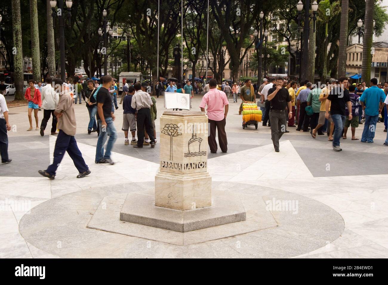 Marco Zero, Sé Square, São Paulo, Brasilien Stockfoto