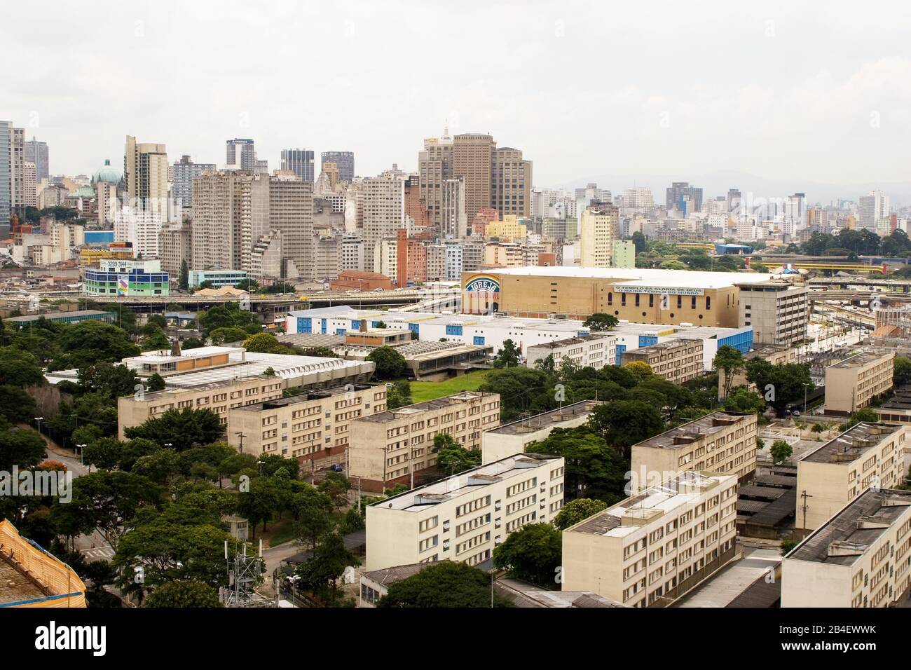 Luftbild der Urbanisierung, Cambuci, São Paulo, Brasilien Stockfoto