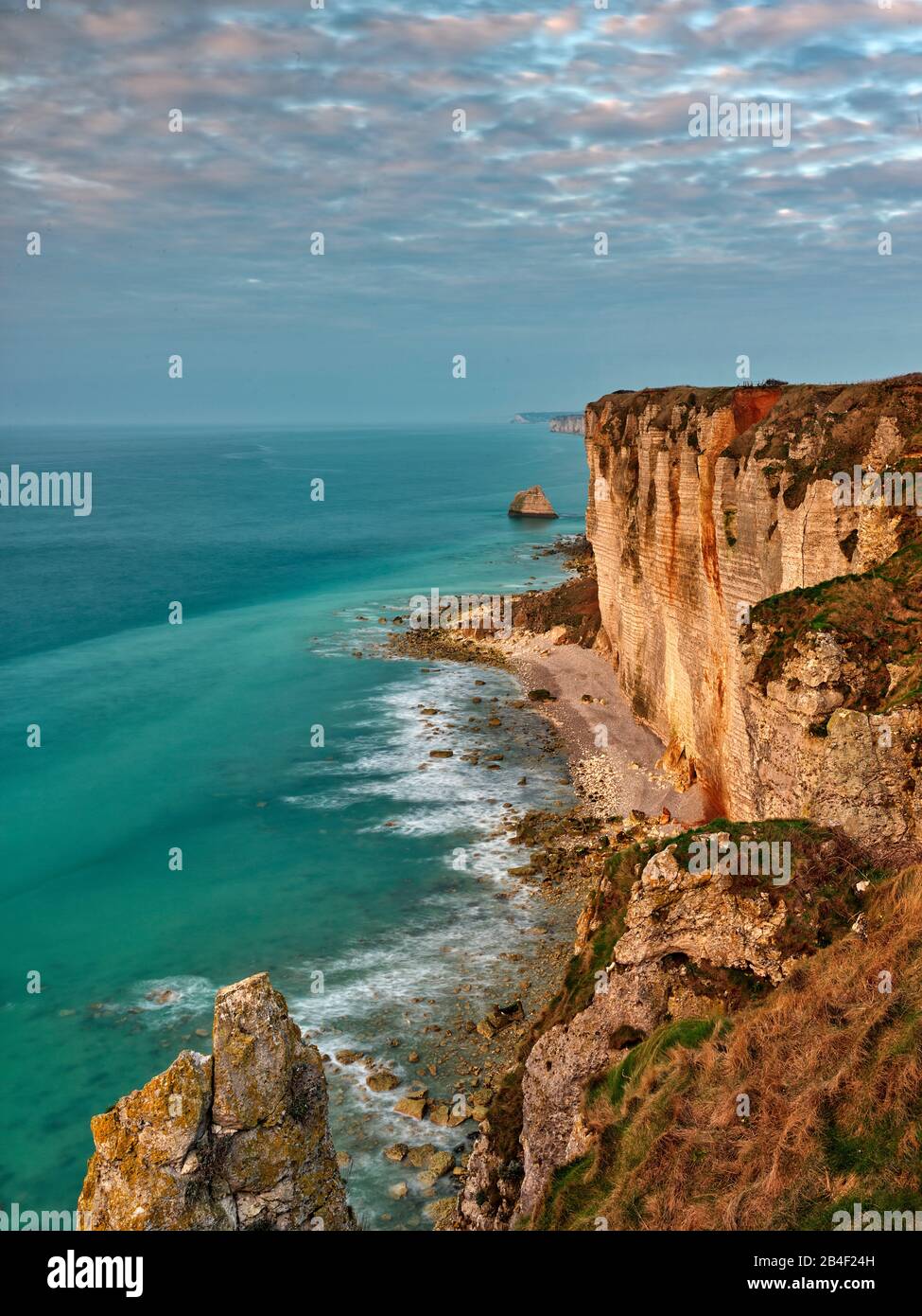 La Falaise d'Amont, Etretat, Canton de Criquetot-l'Esneval, Le Havre, Normandie, Frankreich, Opalküste Stockfoto