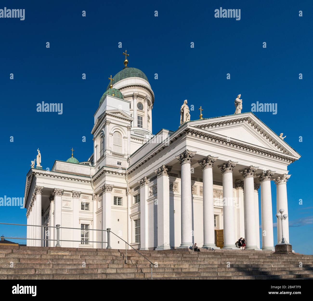 Helsinki, Kathedrale, Stufen, Panorama Stockfoto