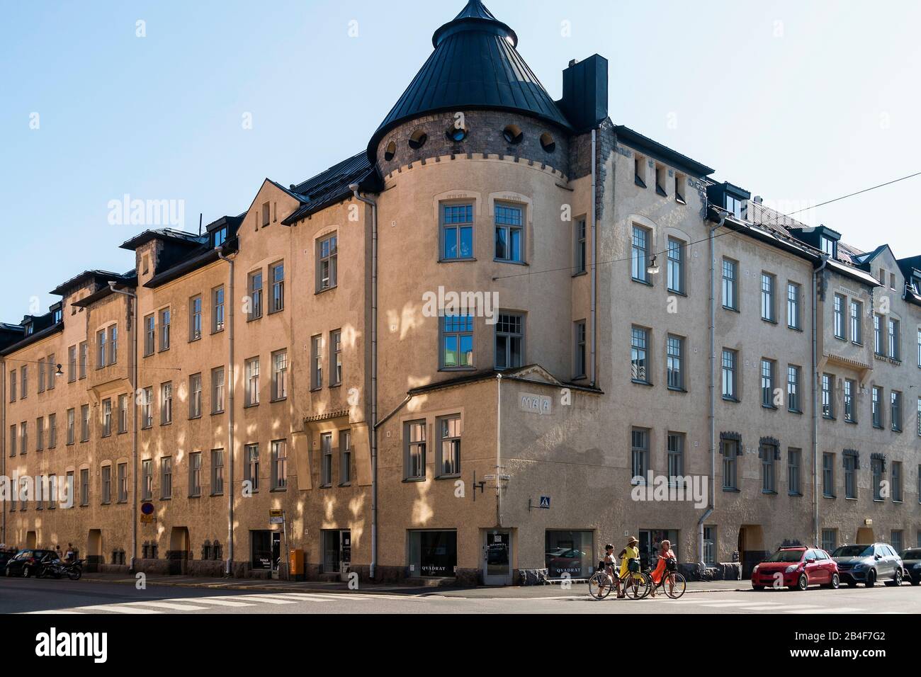 Helsinki, Jugendstilarchitektur im Stadtteil Eira, Pietarinkatu/Kapteeninkatu, Haus Maja Stockfoto