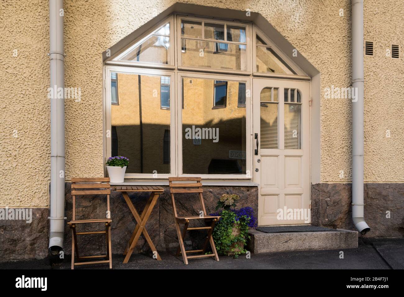 Helsinki, Jugendstilarchitektur im Stadtteil Eira, Huvilakatu 28 Stockfoto