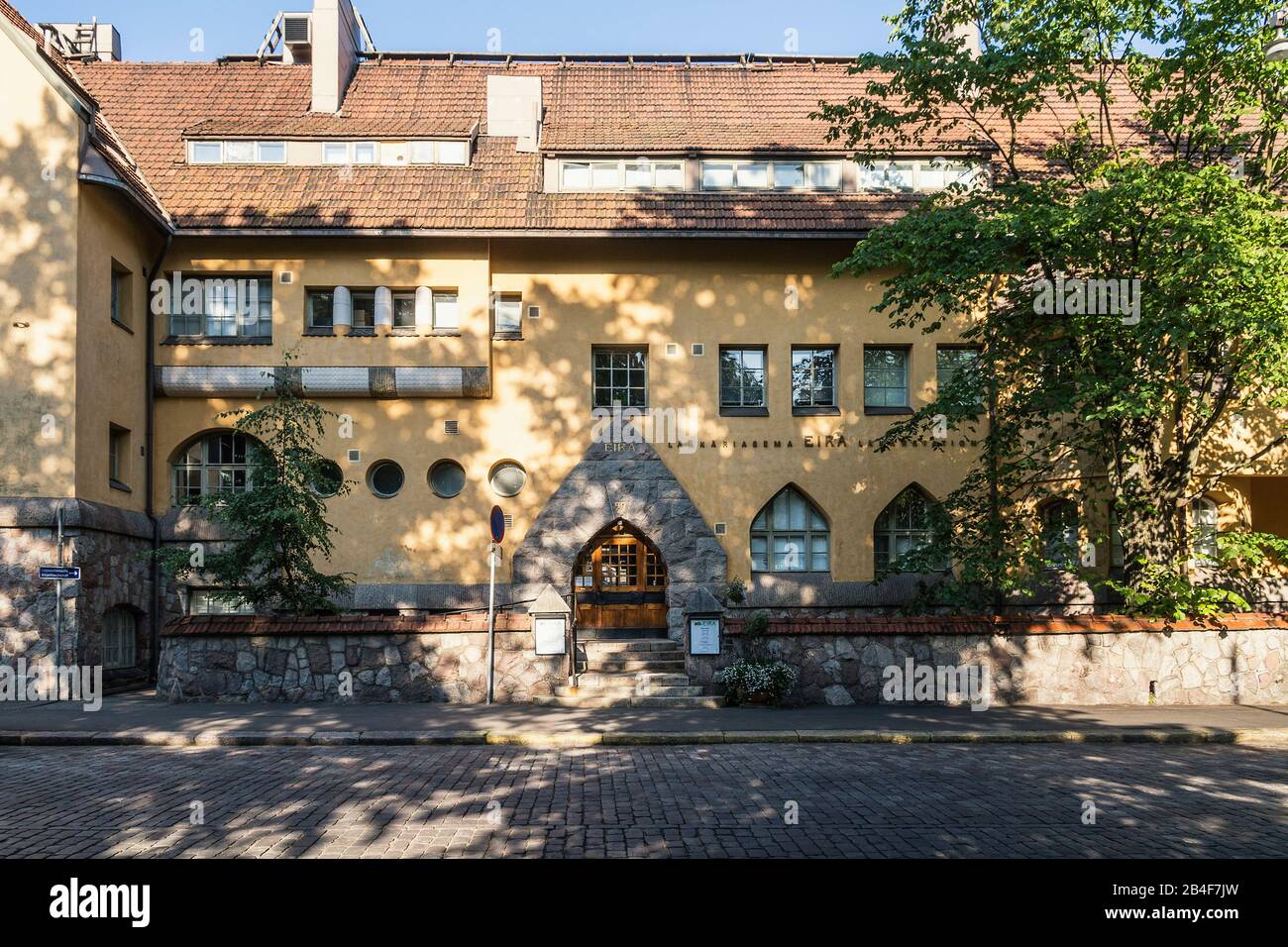 Helsinki, Jugendstil-Architektur im Eira-Viertel, Laivurinkatu 29, Villa Eira Stockfoto