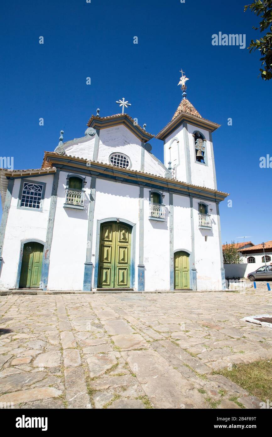 Edifício da Igreja de Nossa Senhora do Rosário em Diamantina, patrimônio Cultural da Humanidade - imaginiert para composição panorâmica, barroco, Nossa S. Stockfoto