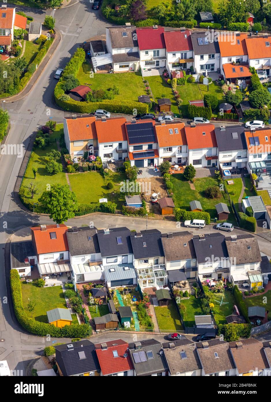 Luftbild zum Wohngebiet Deventerweg und Goldschmiedeweg in Soest in der Soester Börde, im Bundesland Nordrhein-Westfalen in Deutschland, Soester Börde, Europa, Stockfoto