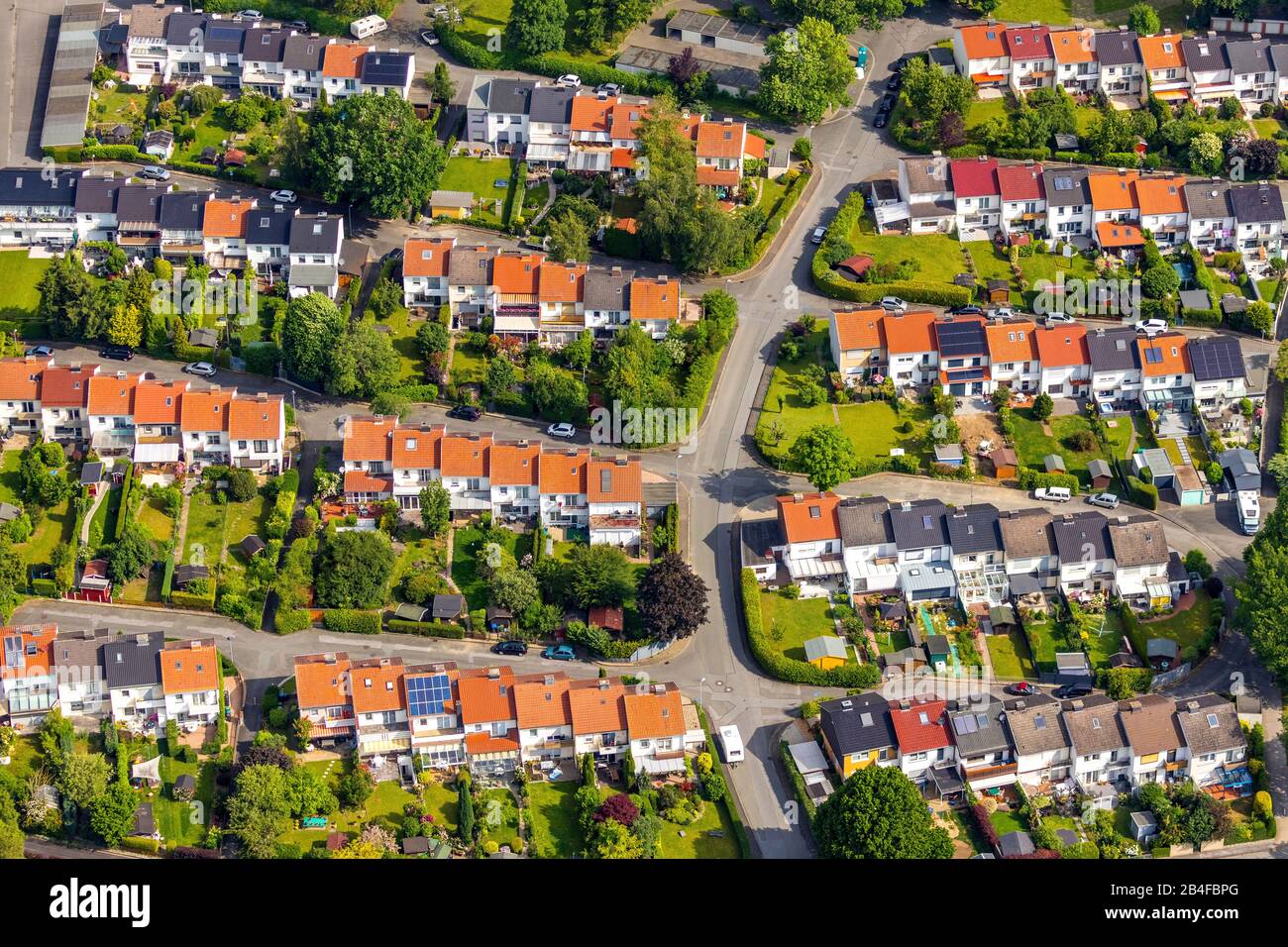 Luftbild zum Wohngebiet Deventerweg und Goldschmiedeweg in Soest in der Soester Börde, im Bundesland Nordrhein-Westfalen in Deutschland, Soester Börde, Europa, Stockfoto