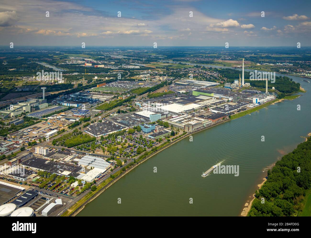 Luftbild der Automobilfabrik Ford Werke GmbH am Rhein in Köln im Rheinland im Land Nordrhein-Westfalen, Deutschland, Stockfoto
