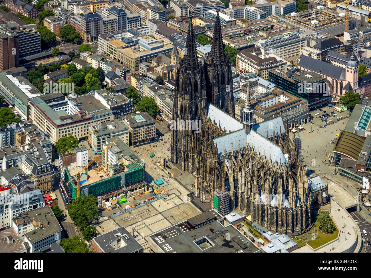 Luftbild von in Köln im Rheinland im Land Nordrhein-Westfalen, Deutschland, Stockfoto