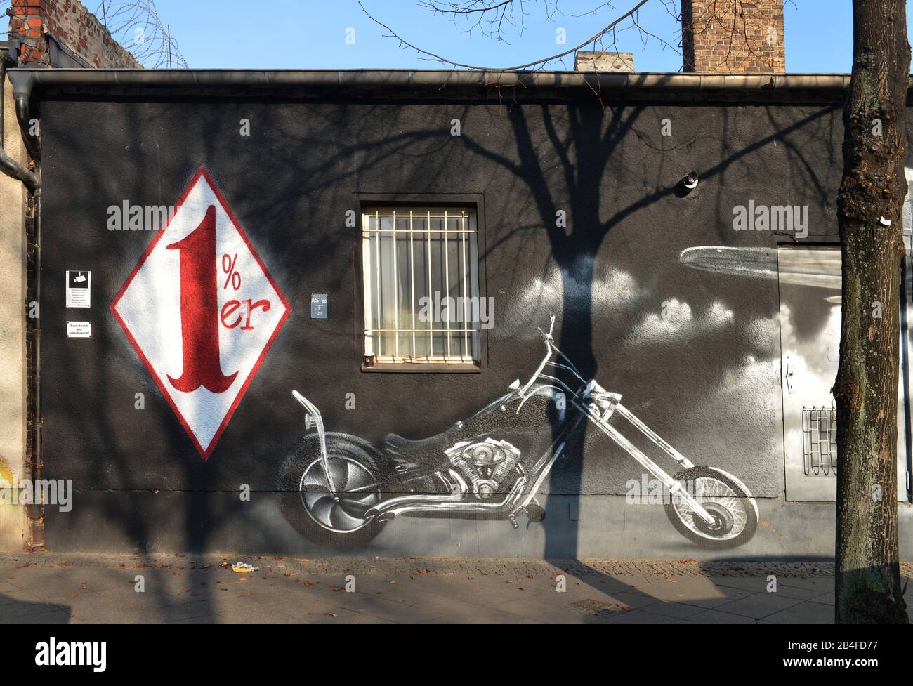 Clubhaus, Hells Angels, Streustraße, Weißensee, Berlin, Deutschland Stockfoto