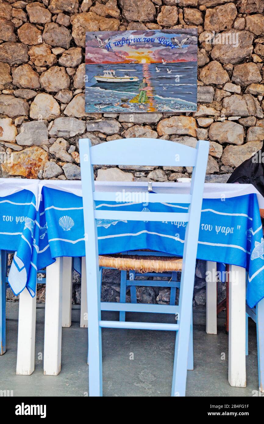 Typisch griechische Taverne, Griechenland Stockfoto