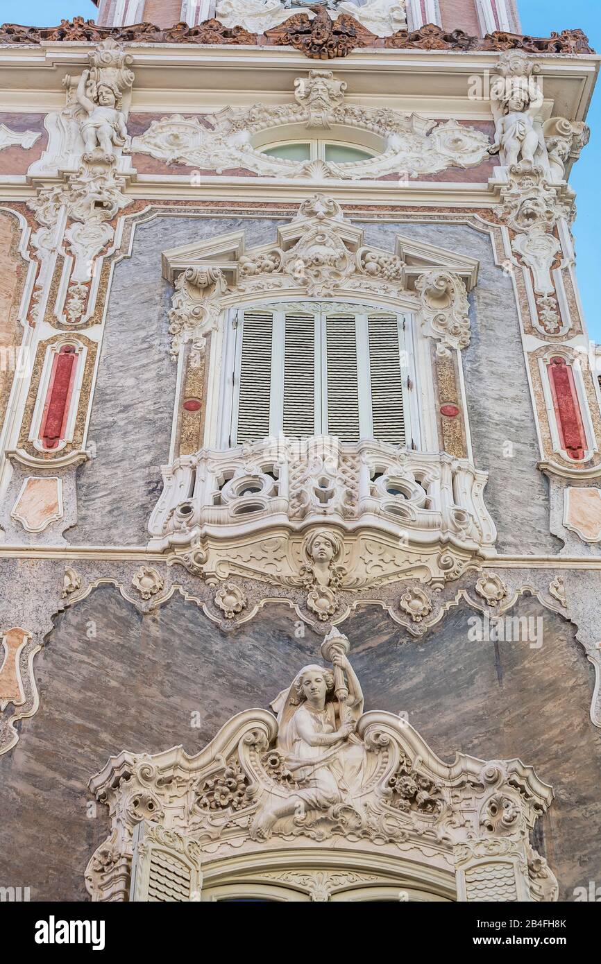 Palacio de Marques de Dos Amguas;, Valencia, Comunidad Autonoma de Valencia, Spanien, Europa Stockfoto