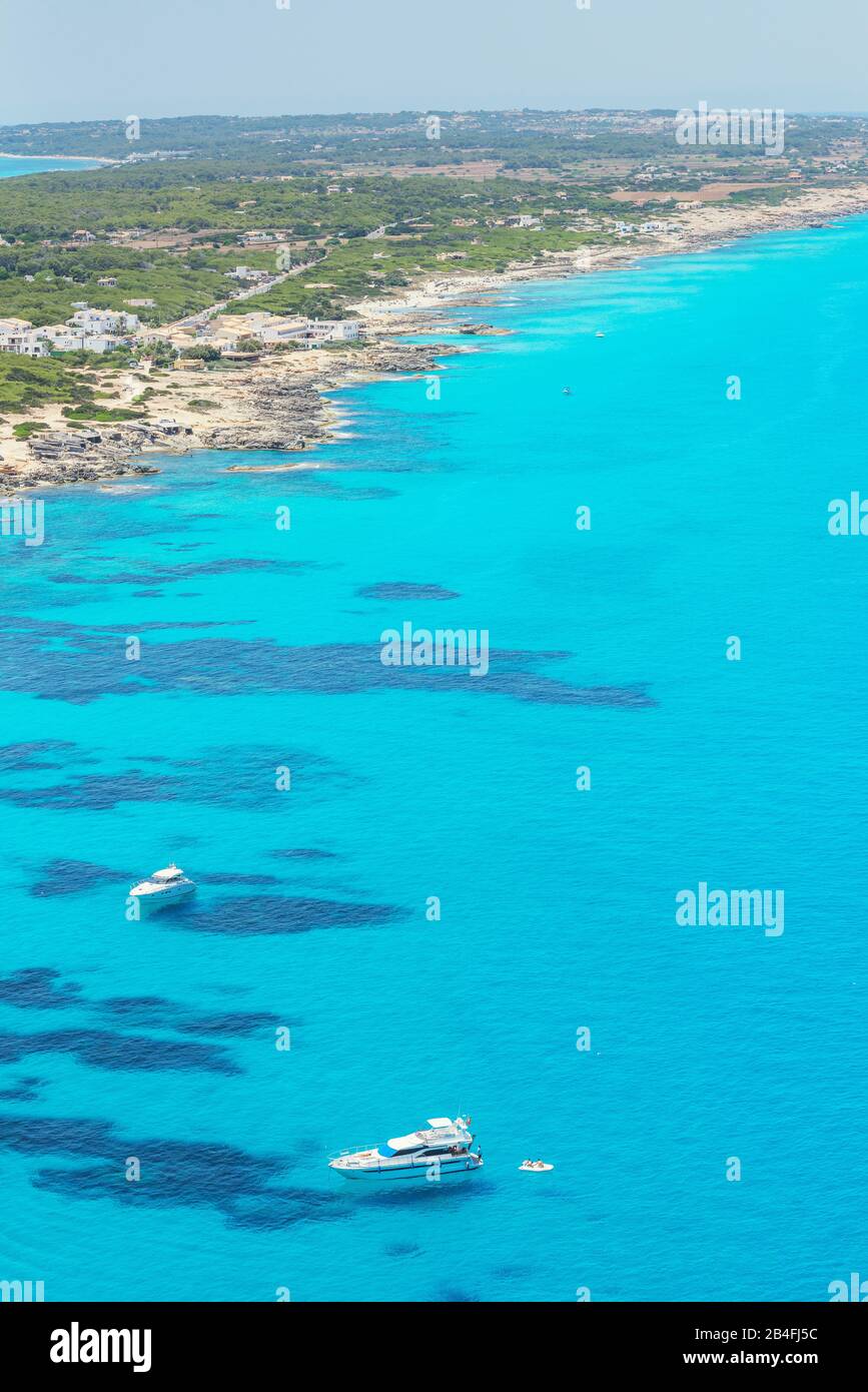 Insel Formentera, Draufsicht, Formentera, Balearen, Spanien Stockfoto