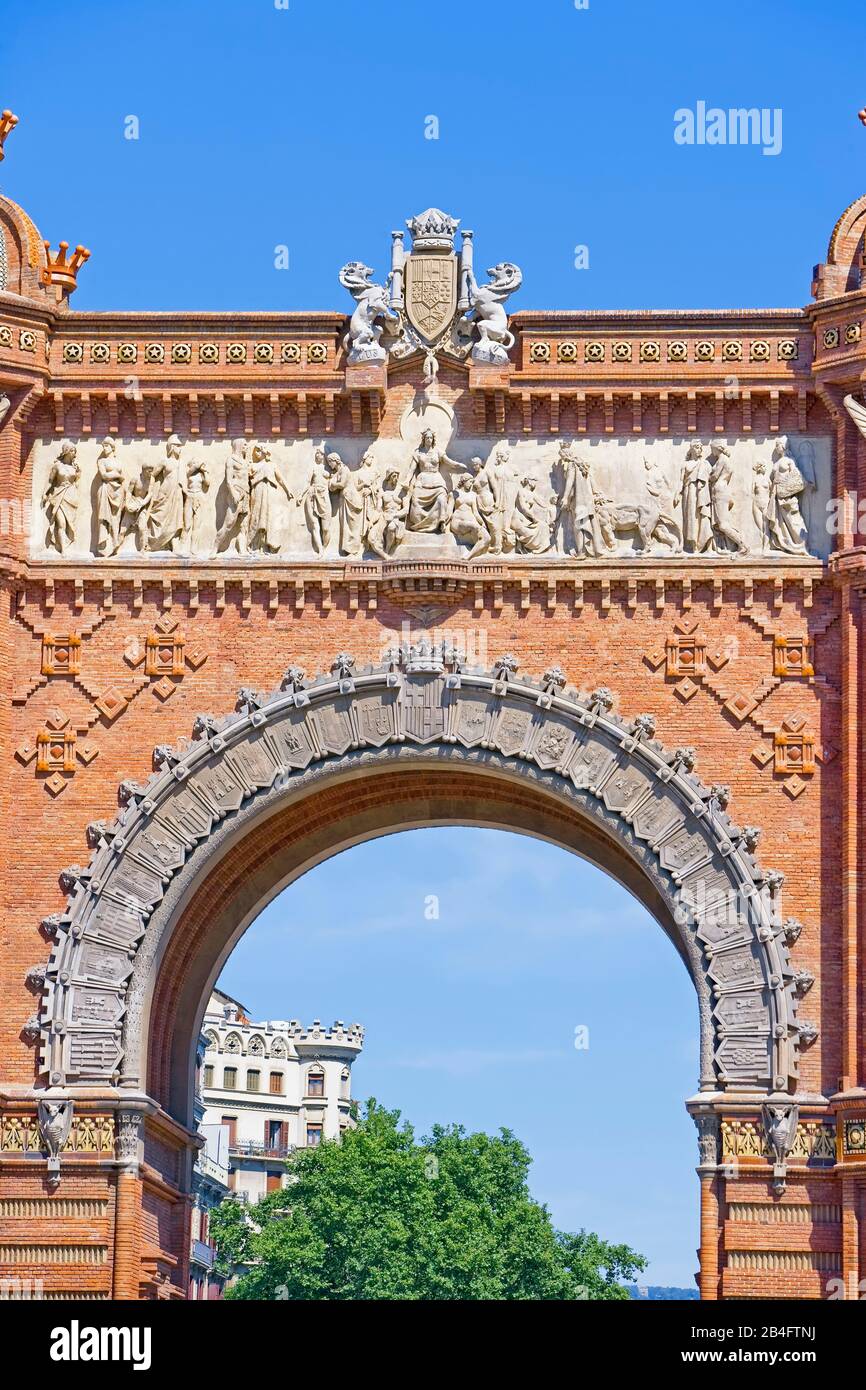 Arc de Triomf, Barcelona, Katalonien, Spanien Stockfoto