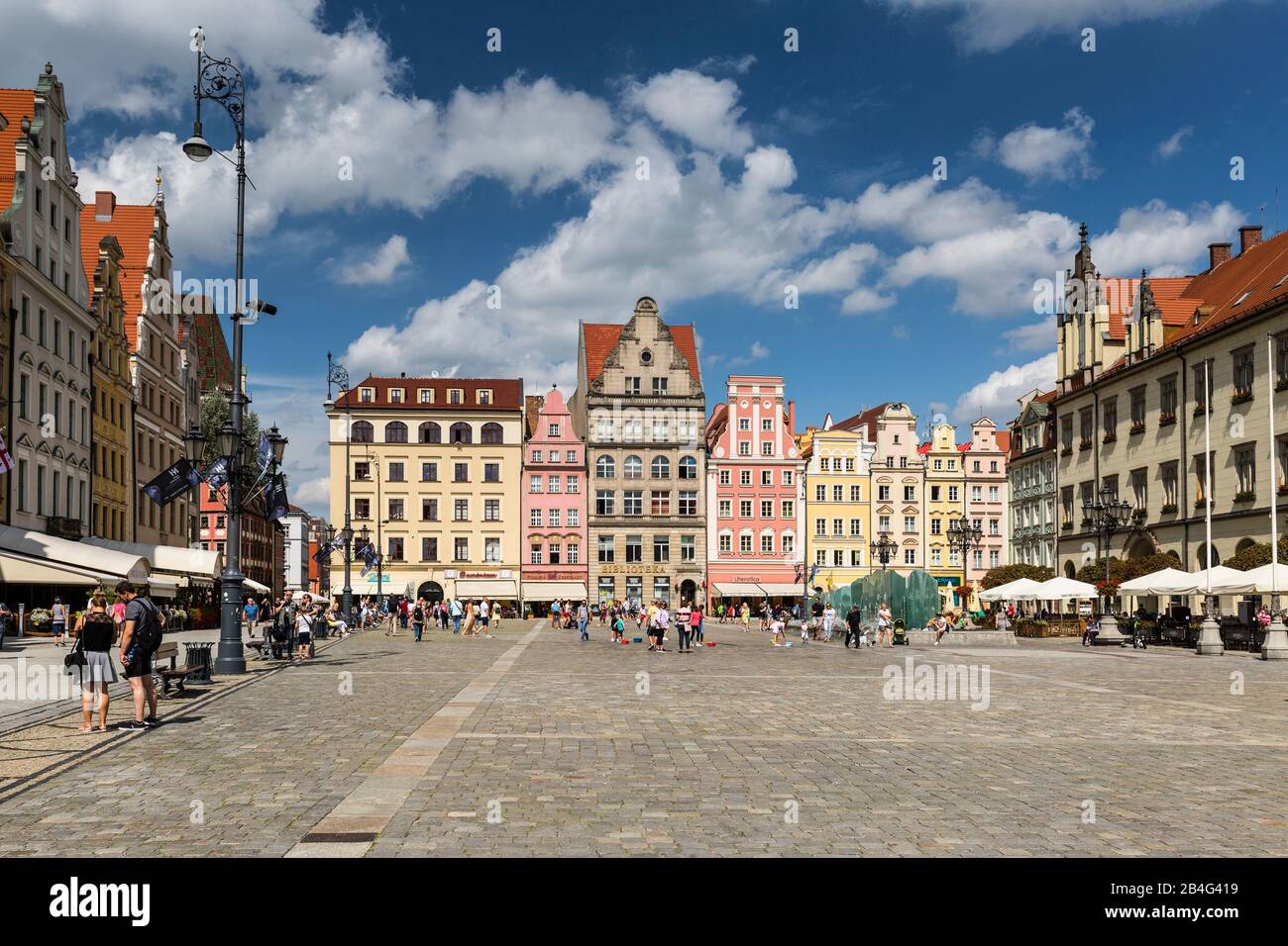 Europa, Polen, Niedermösien, Wroclaw/Breslau - Marktplatz Stockfoto