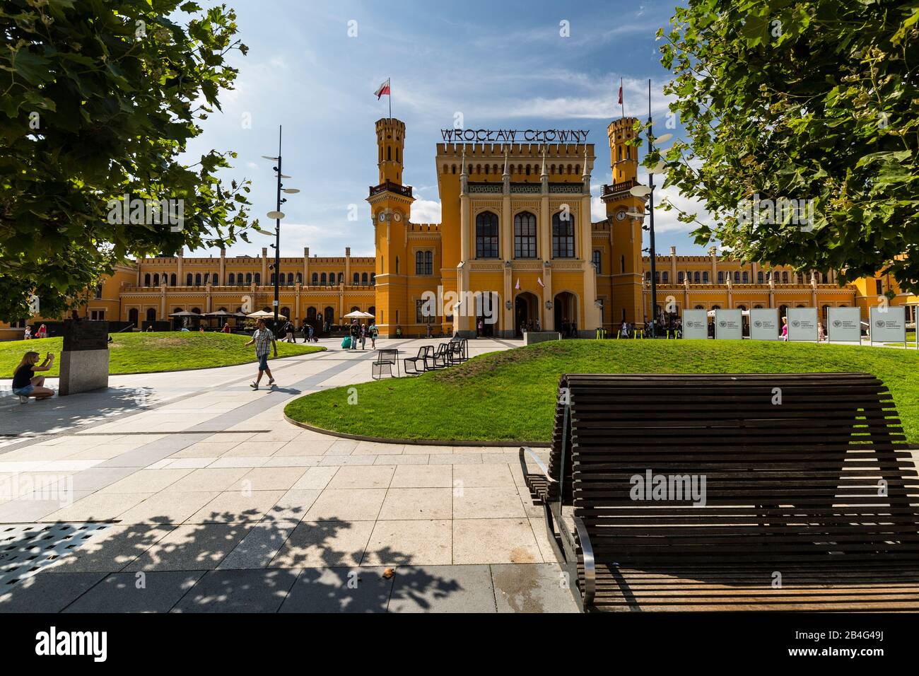 Europa, Polen, Niedermösien, Wroclaw - Hauptbahnhof/Wroclaw Glowny Stockfoto