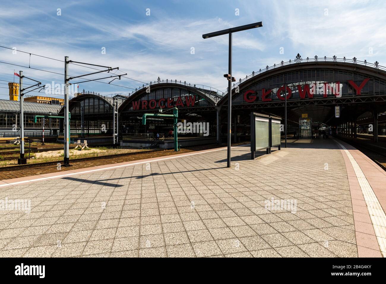 Europa, Polen, Niedermösien, Wroclaw - Hauptbahnhof/Wroclaw Glowny Stockfoto