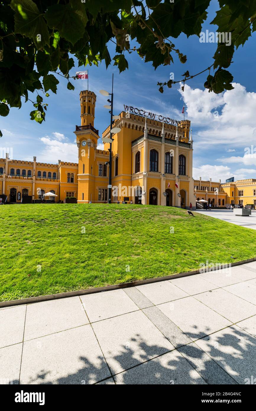 Europa, Polen, Niedermösien, Wroclaw - Hauptbahnhof/Wroclaw Glowny Stockfoto
