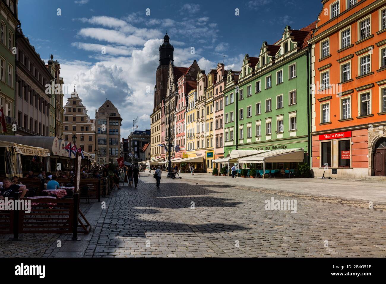 Europa, Polen, Niedermösien, Wroclaw/Breslau - Marktplatz Stockfoto