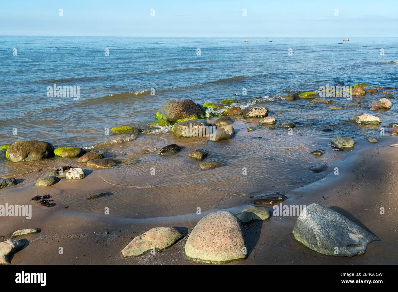 Estland, Nordküste, Ostsee, Liimala-Strand, Steine Stockfoto