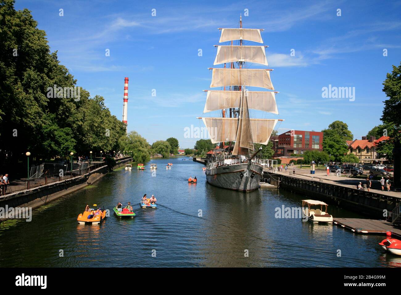 Windjammer Meridianas, Segelschiff auf dem Dänen, Klaipeda, Litauen, Baltikum Stockfoto